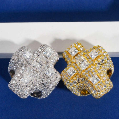 Men’s D-Color VVS Moissanite Ring | S925 Silver Full Iced Out Hip Hop Jewelry - CaratixJewelry