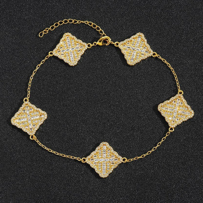 Luxury Gold Lucky Clover Bracelet | Summer Women's Dainty Bling Jewelry | Caratix - CaratixJewelry