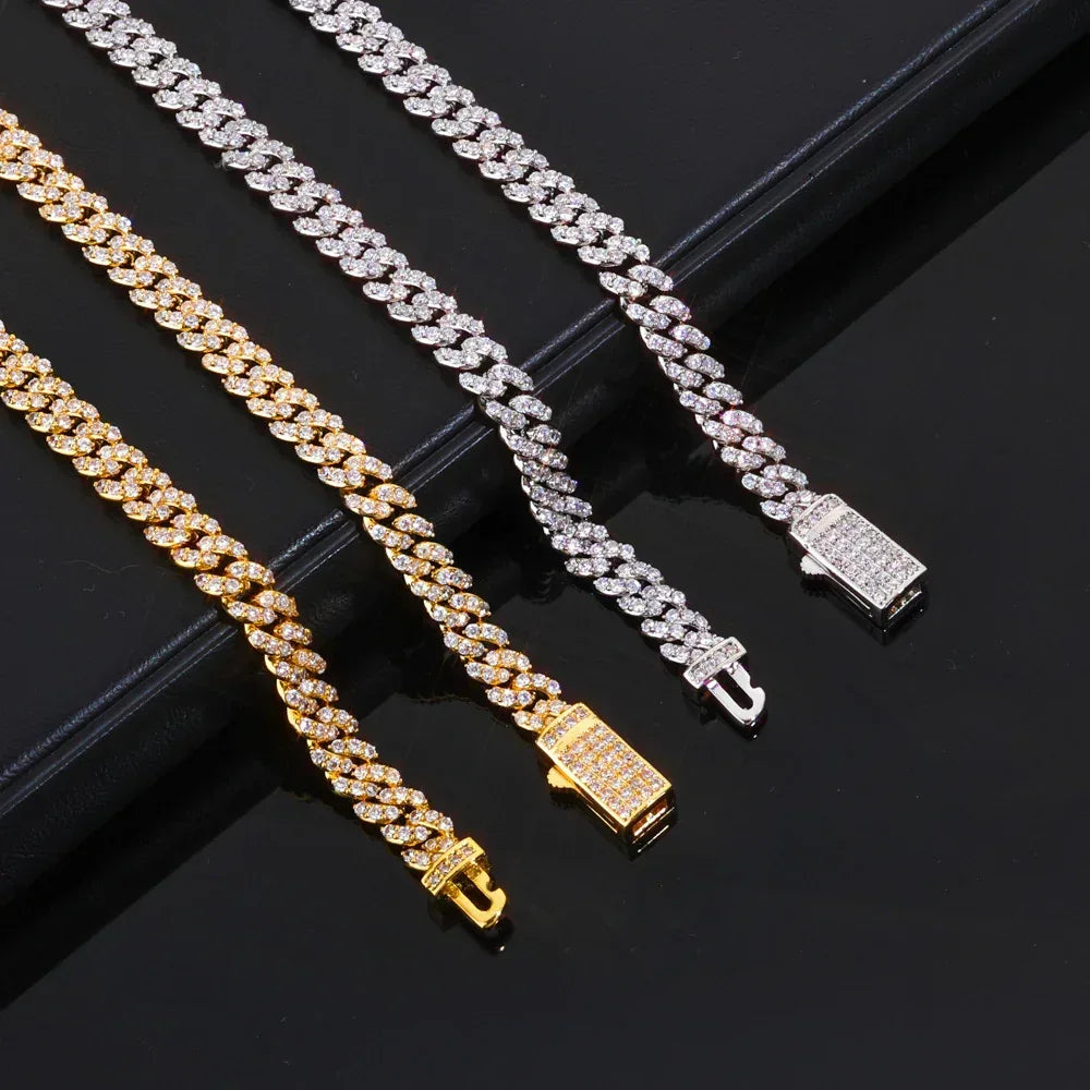 Custom 6mm Single-Row Iced Cuban Bracelet | Rapper Iced Out Chain - CaratixJewelry