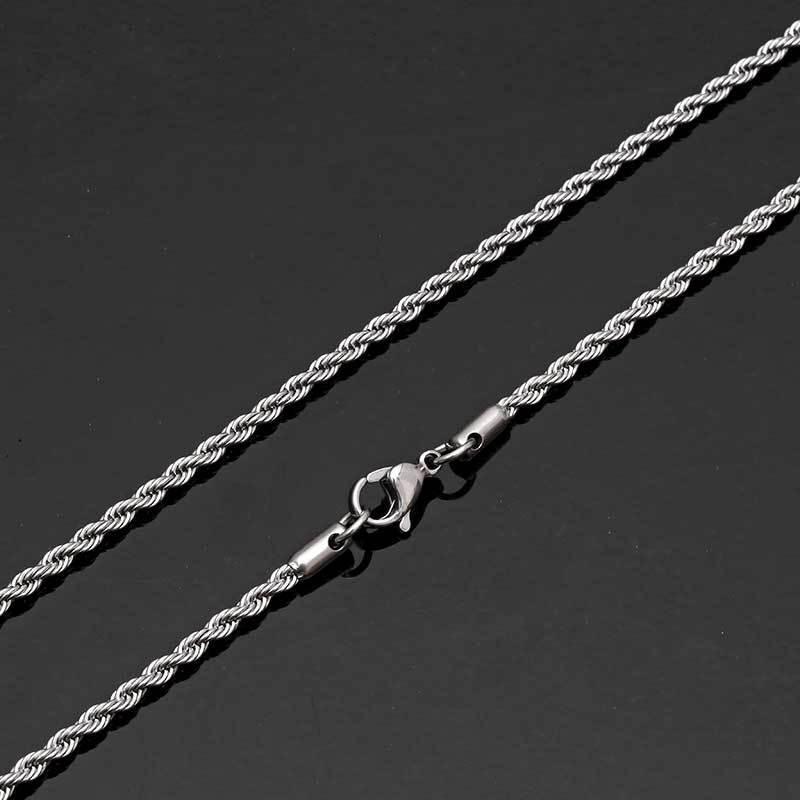 Stainless Steel Rope Chain Necklace 18K Gold Plated Unisex | Caratix Jewelry - CaratixJewelry
