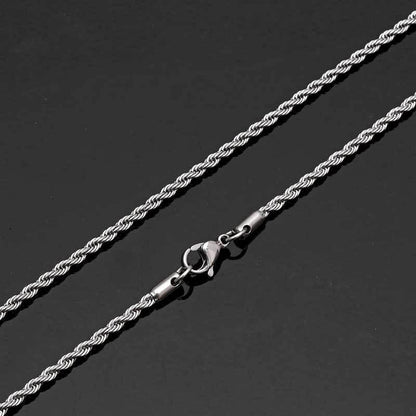 Stainless Steel Rope Chain Necklace 18K Gold Plated Unisex | Caratix Jewelry - CaratixJewelry