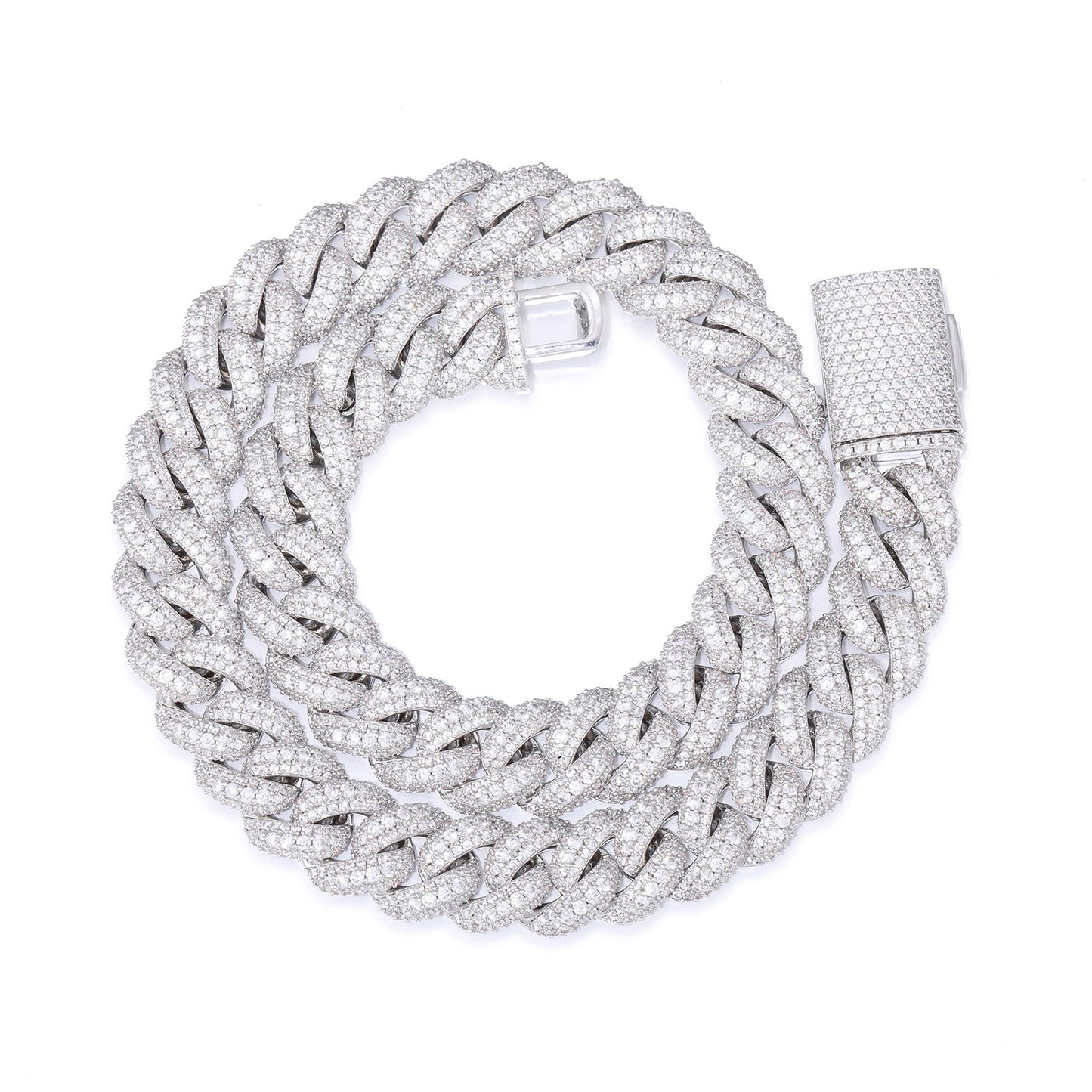 15mm-18mm Bubble Cuban Link Chain Iced Out | Caratix