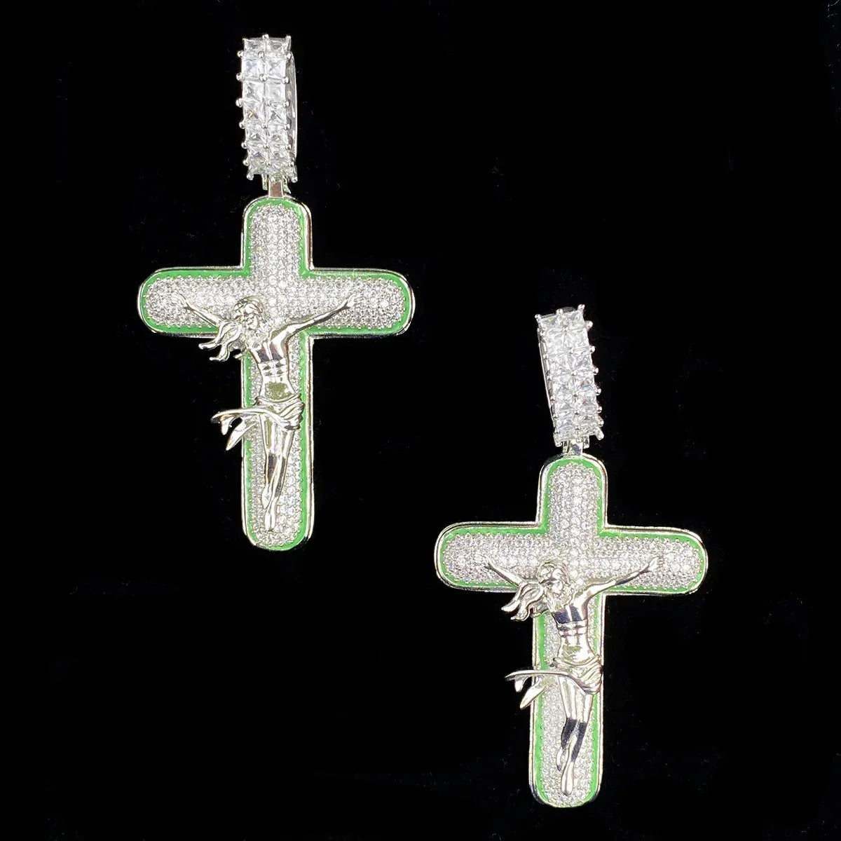 Minimalist Iced Out Cross Necklace | Men's Versatile Hip Hop Accessory - CaratixJewelry