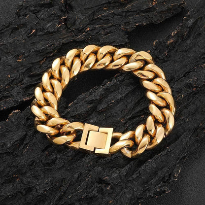 Miami Cuban Link Titanium Steel Bracelet for Men | Caratix Jewelry - CaratixJewelry
