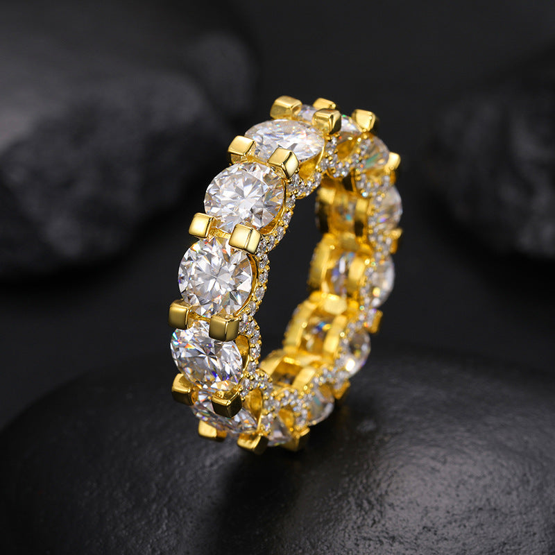 2 Carat Iced Out Moissanite Ring S925 Hip Hop Band | Caratix