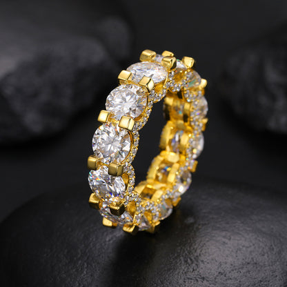 2 Carat Iced Out Moissanite Ring S925 Hip Hop Band | Caratix