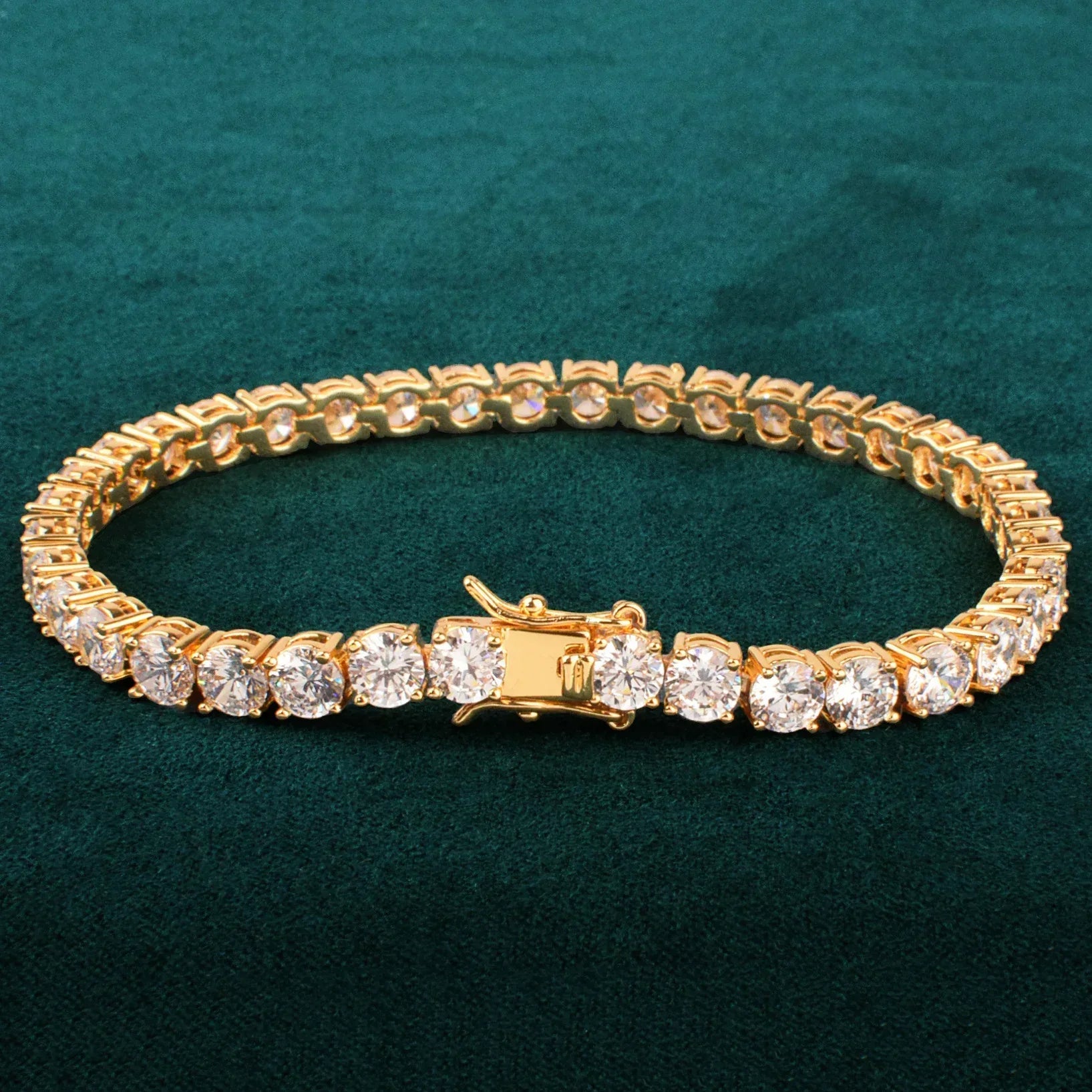 Tennis Chain Bracelet with Copper & Zircon | Trendy Single Row Hip Hop Jewelry | Caratix Jewelry - CaratixJewelry