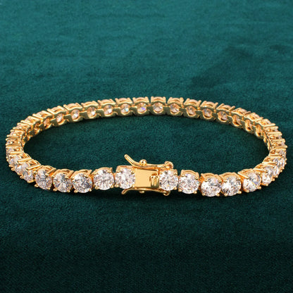 Tennis Chain Bracelet with Copper & Zircon | Trendy Single Row Hip Hop Jewelry | Caratix Jewelry - CaratixJewelry