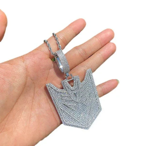 Luxury Iced Out Transformers Pendant for Men & Women | Hip Hop Robotic Head Necklace | Full CZ Unisex Bling | Cyberpunk Streetwear Jewelry | Caratix - CaratixJewelry