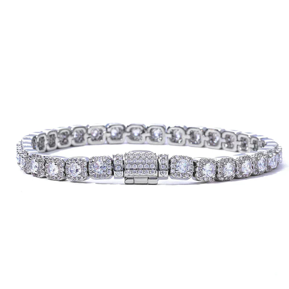 5mm Iced Sugar Link Hip Hop Bracelet Rapper Iced Out Chain Style for Men | Caratix Jewelry - CaratixJewelry