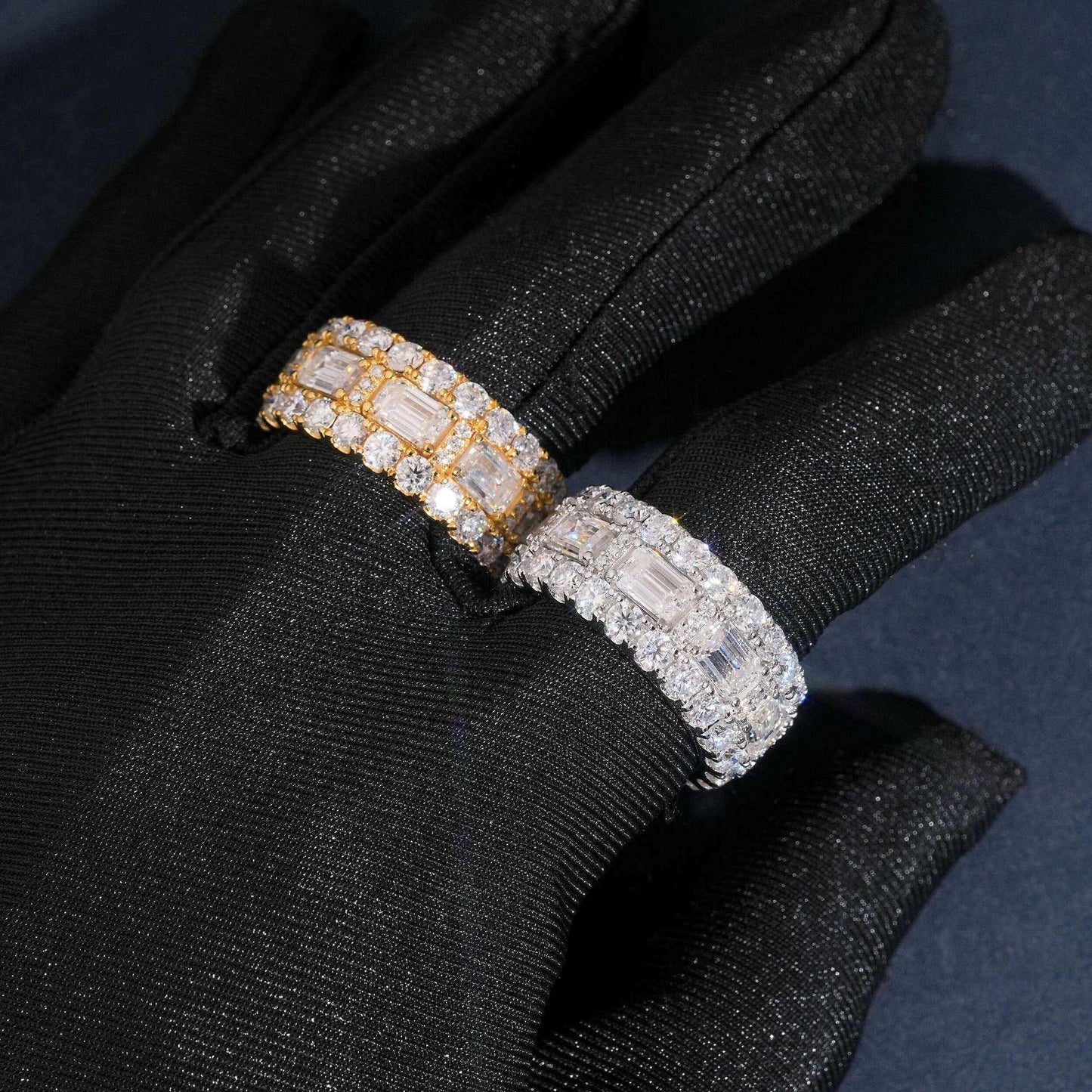 Moissanite Men’s Hip Hop Ring | S925 Silver Full Iced Out Streetwear Jewelry - CaratixJewelry