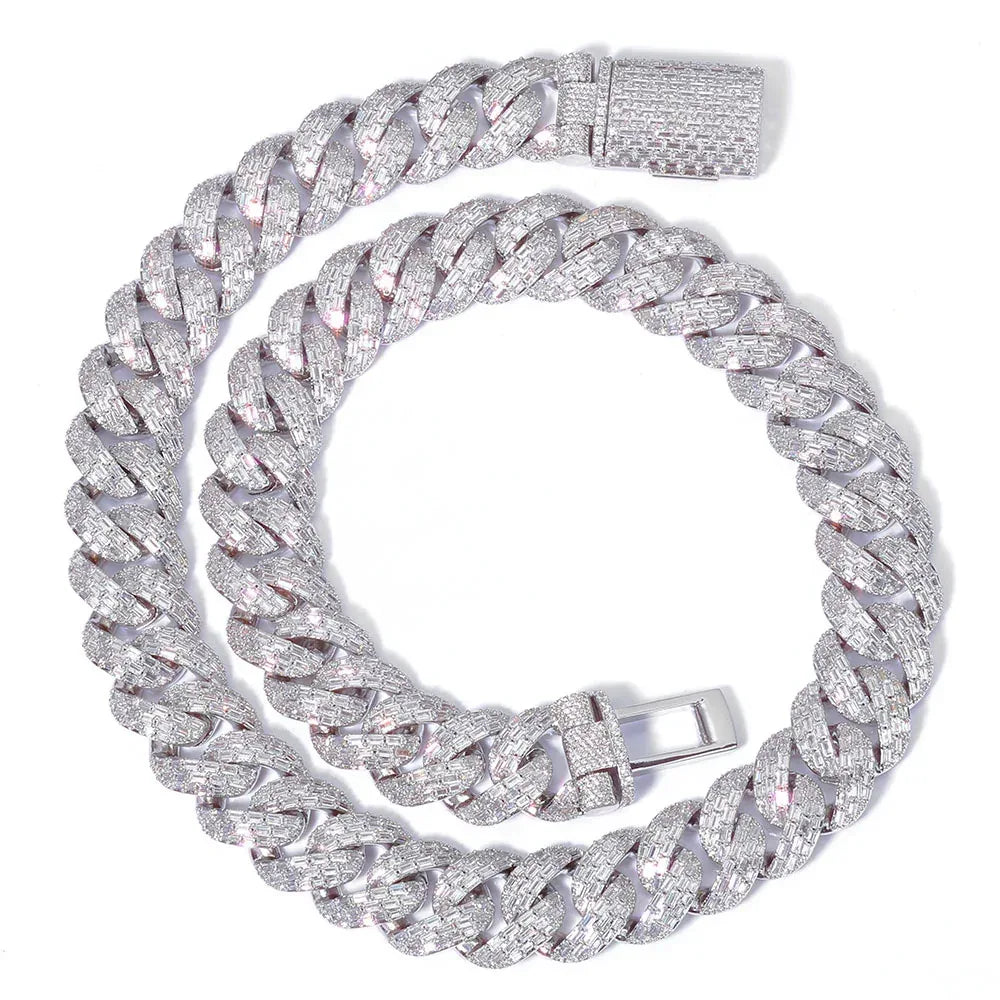 20mm Bubble Cuban Chain Necklace Zircon Hip Hop Jewelry - CaratixJewelry