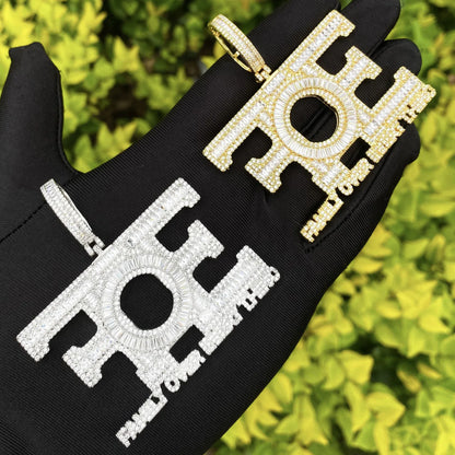 New Iced Out "FOE" Pendant | Women's "Family Over Everything" Necklace - CaratixJewelry
