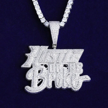 Iced Out "Hustle or Broke" Pendant | Men's Motivational Statement Necklace - CaratixJewelry