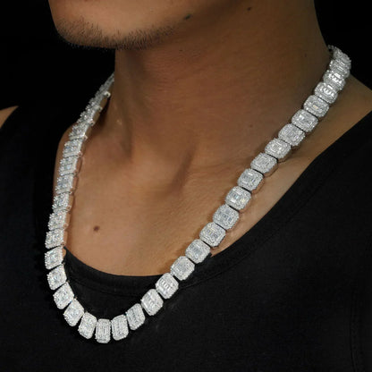 13mm D-Color Moissanite Cuban Link | S925 Silver Men’s Necklace - CaratixJewelry