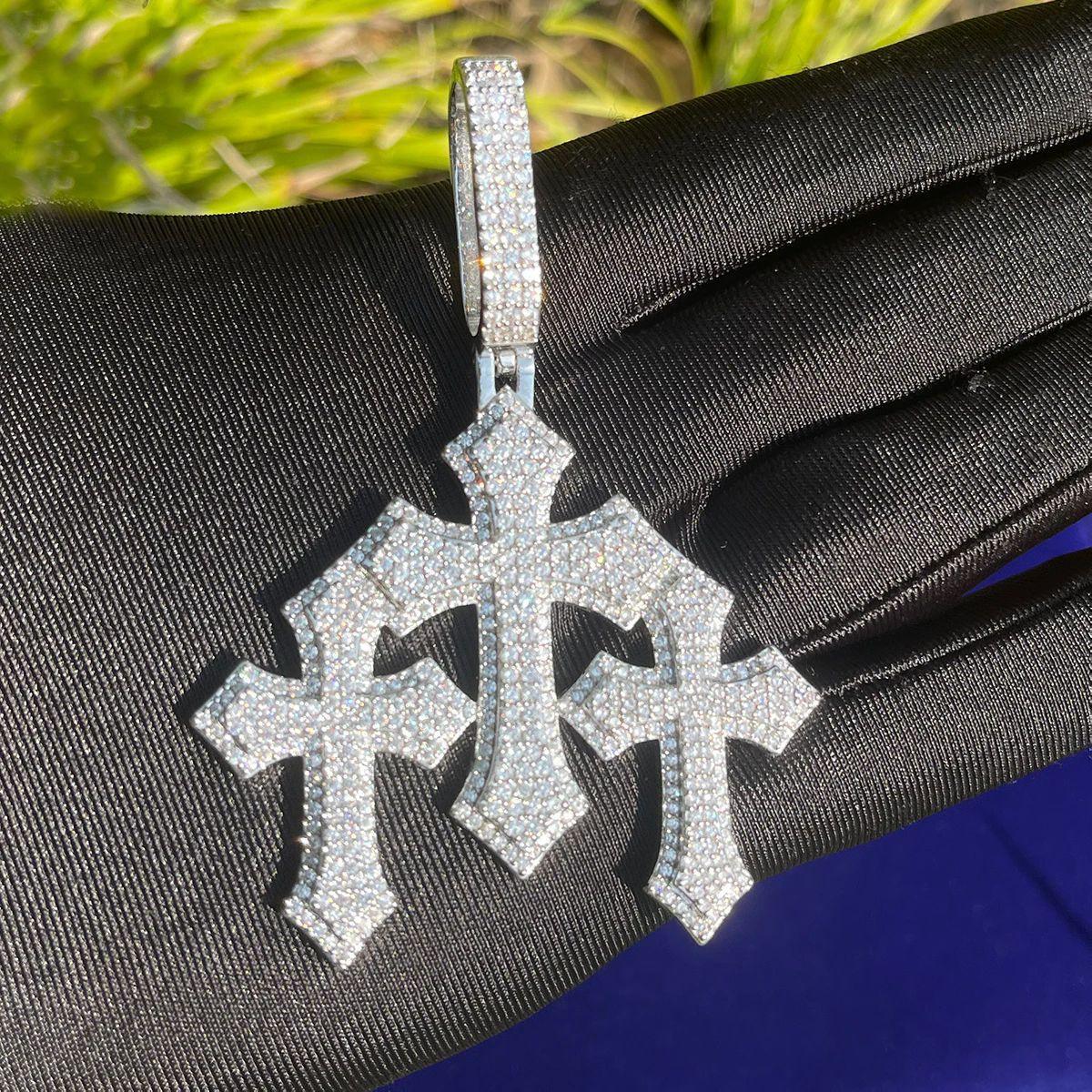 Luxury Oversized Iced Out Cross Pendant for Men | Large Hip Hop Pave CZ Necklace | Heavy Copper Zircon Statement Jewelry | Big Bling Cross | Caratix - CaratixJewelry