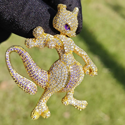 Iced Out Mystic Creature Pendant Necklace – Hip Hop CZ Cartoon Jewelry Trend - CaratixJewelry