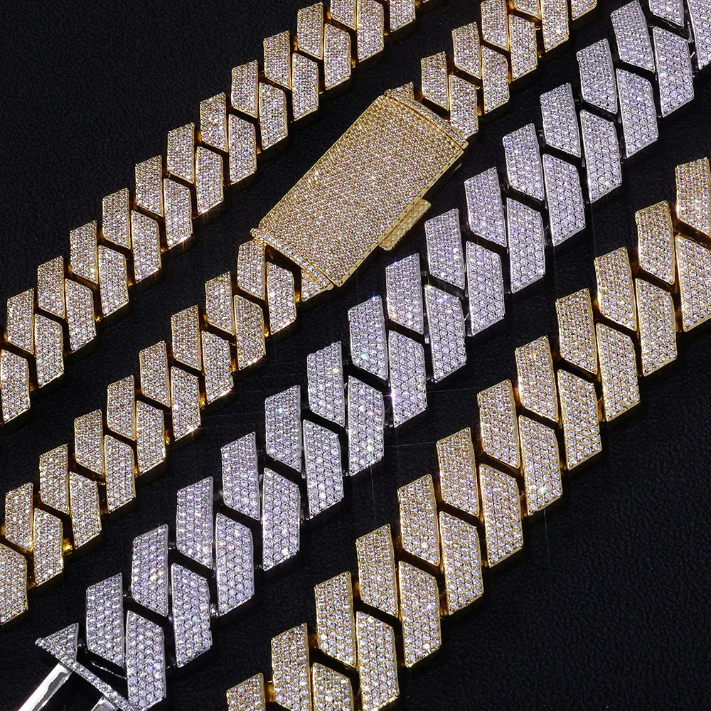 Rapper Iced Out Chain Four Row Cuban Zircon - CaratixJewelry