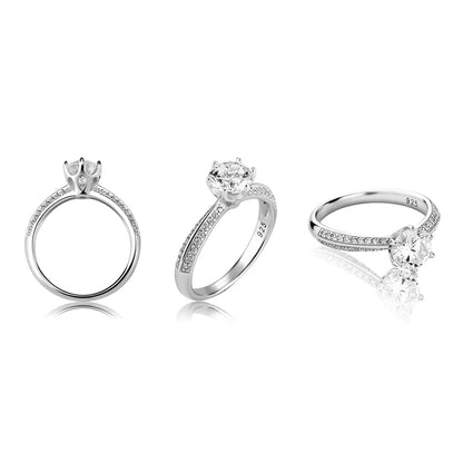 D Color VVS1 Moissanite Ring | S925 Silver Platinum Plated | Caratix