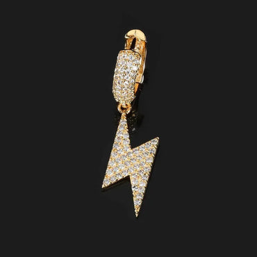 Hoop Earrings with Lightning Design and Micro-Pave Zircon Stones for Men and Women | Trendy Hip Hop Jewelry | Caratix Jewelry - CaratixJewelry
