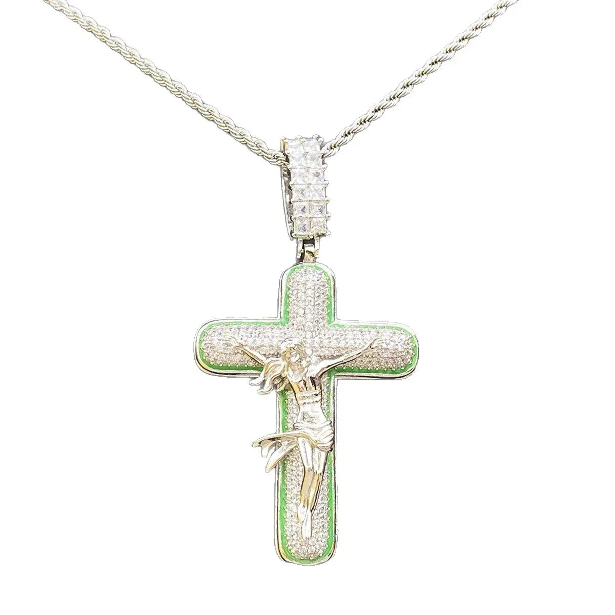 Minimalist Iced Out Cross Necklace | Men's Versatile Hip Hop Accessory - CaratixJewelry