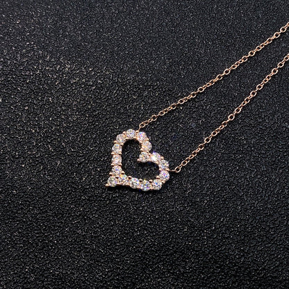 S925 Sterling Silver Heart Moissanite Necklace | D-Color Heart Cut Pendant | Caratix