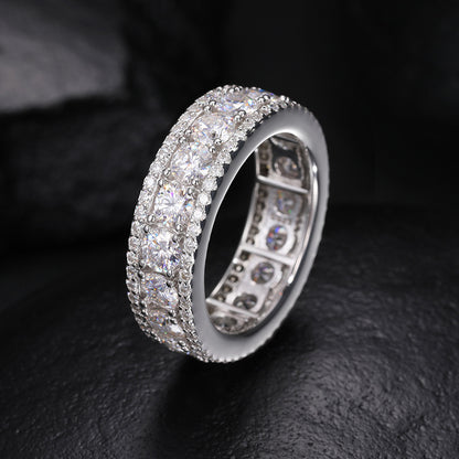 Unisex Moissanite Round Ring 925 Sterling Silver | Caratix