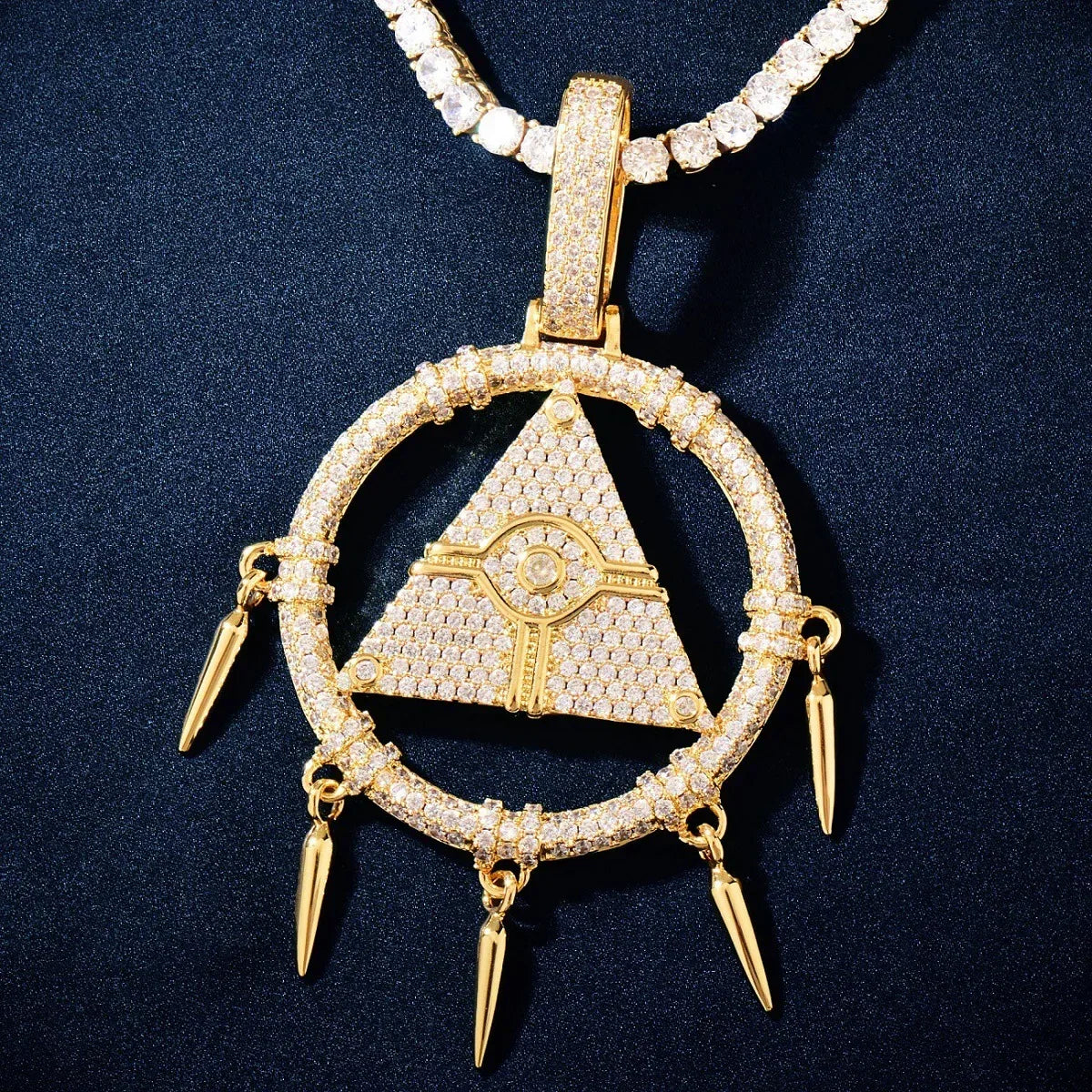 Iced Out Dream Catcher Pendant Necklace – Hip Hop CZ Streetwear Jewelry for Trendsetters - CaratixJewelry