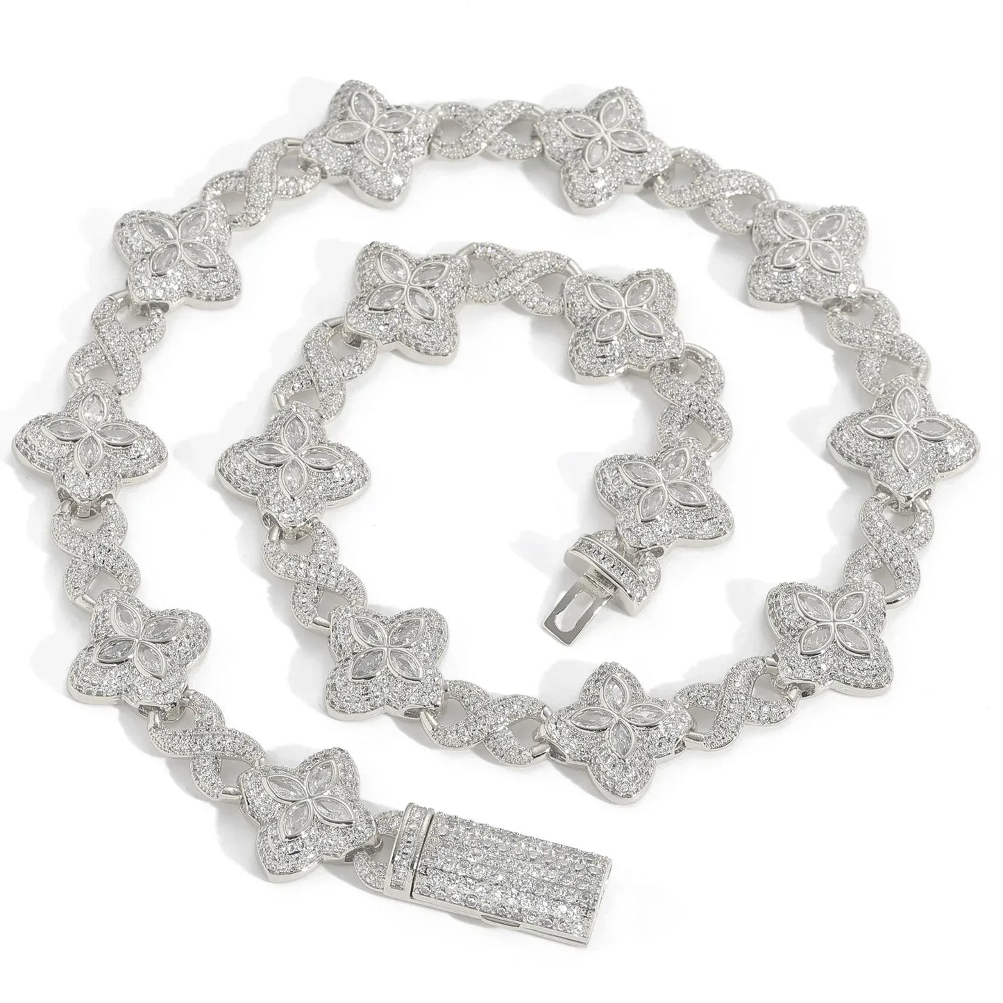 Unisex Infinity Clover 5A Zircon Necklace | Heavyweight High-End Hip Hop Bling | Caratix - CaratixJewelry