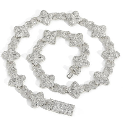 Unisex Infinity Clover 5A Zircon Necklace | Heavyweight High-End Hip Hop Bling | Caratix - CaratixJewelry