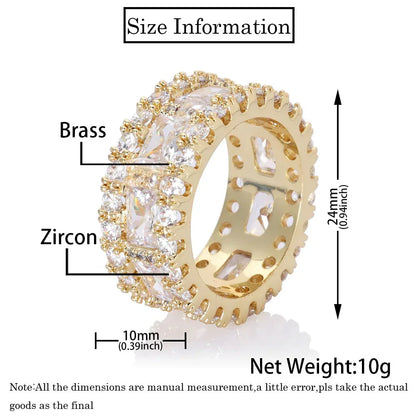 Mixed T Cut Zircon Ring Vintage Men’s Iced Out Jewelry | Caratix Jewelry - CaratixJewelry