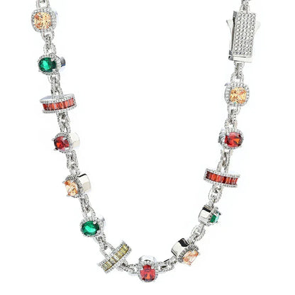 Colorful Gemstone Hip Hop Necklace for Men | Caratix Jewelry - CaratixJewelry