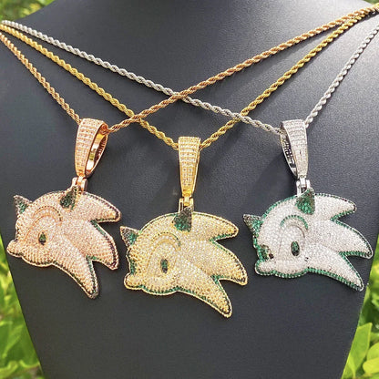 Iced Out Cartoon Genie Pendant | Men's Micro Pave Character Necklace - CaratixJewelry