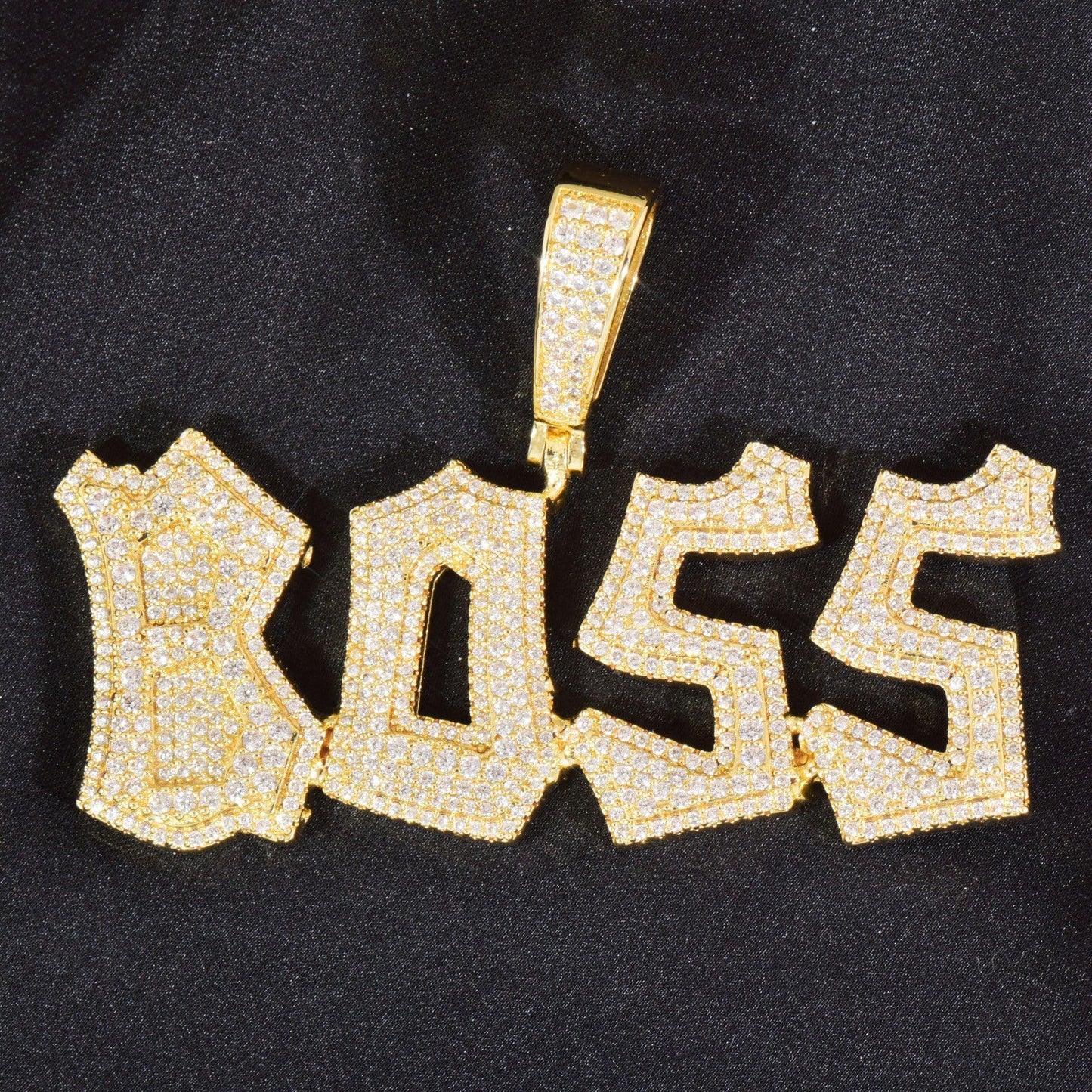 18K Gold Iced Out Letter Pendant | DIY CZ Hip Hop Men’s Custom Jewelry - CaratixJewelry