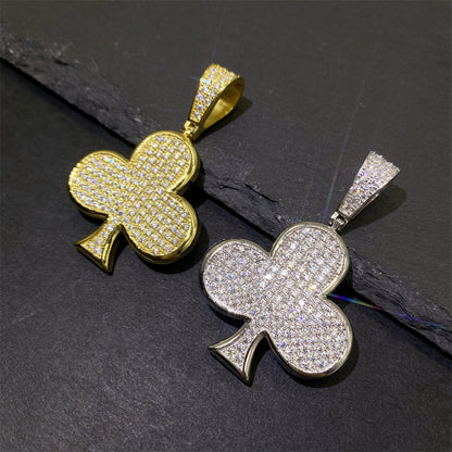 S925 Silver Moissanite Plum Blossom Pendant | Iced Out Flower Charm for Tennis Chains | Caratix