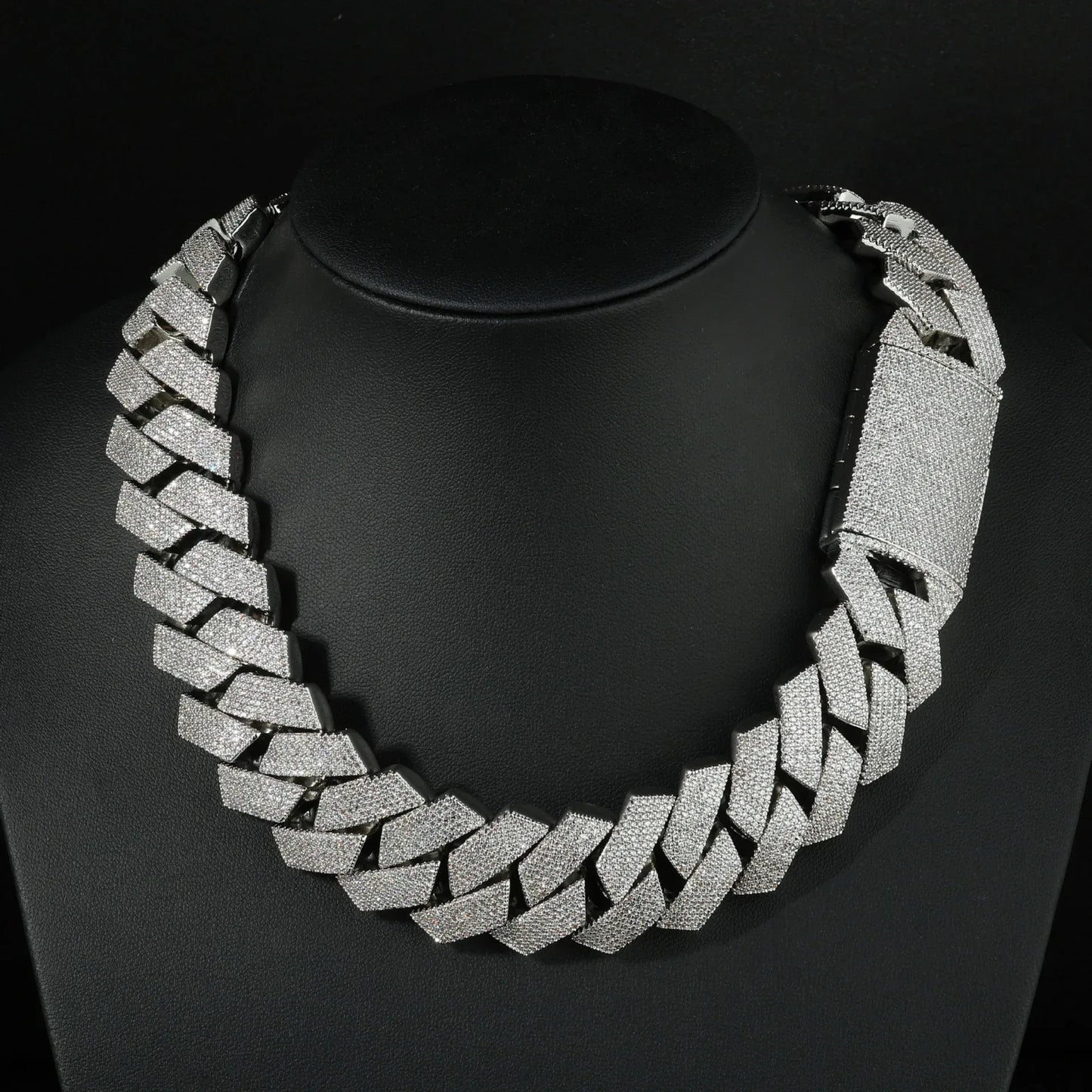 Iced Out Cuban Chain Necklace Six Row Cut Zircon - CaratixJewelry
