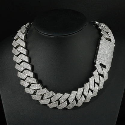 Iced Out Cuban Chain Necklace Six Row Cut Zircon - CaratixJewelry