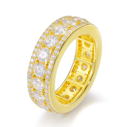 Unisex Moissanite Round Ring 925 Sterling Silver | Caratix