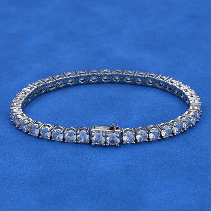 Zircon Spring Clasp Tennis Chain Necklace Hip Hop Jewelry Gold Chain Rapper Style for Men | Caratix Jewelry - CaratixJewelry