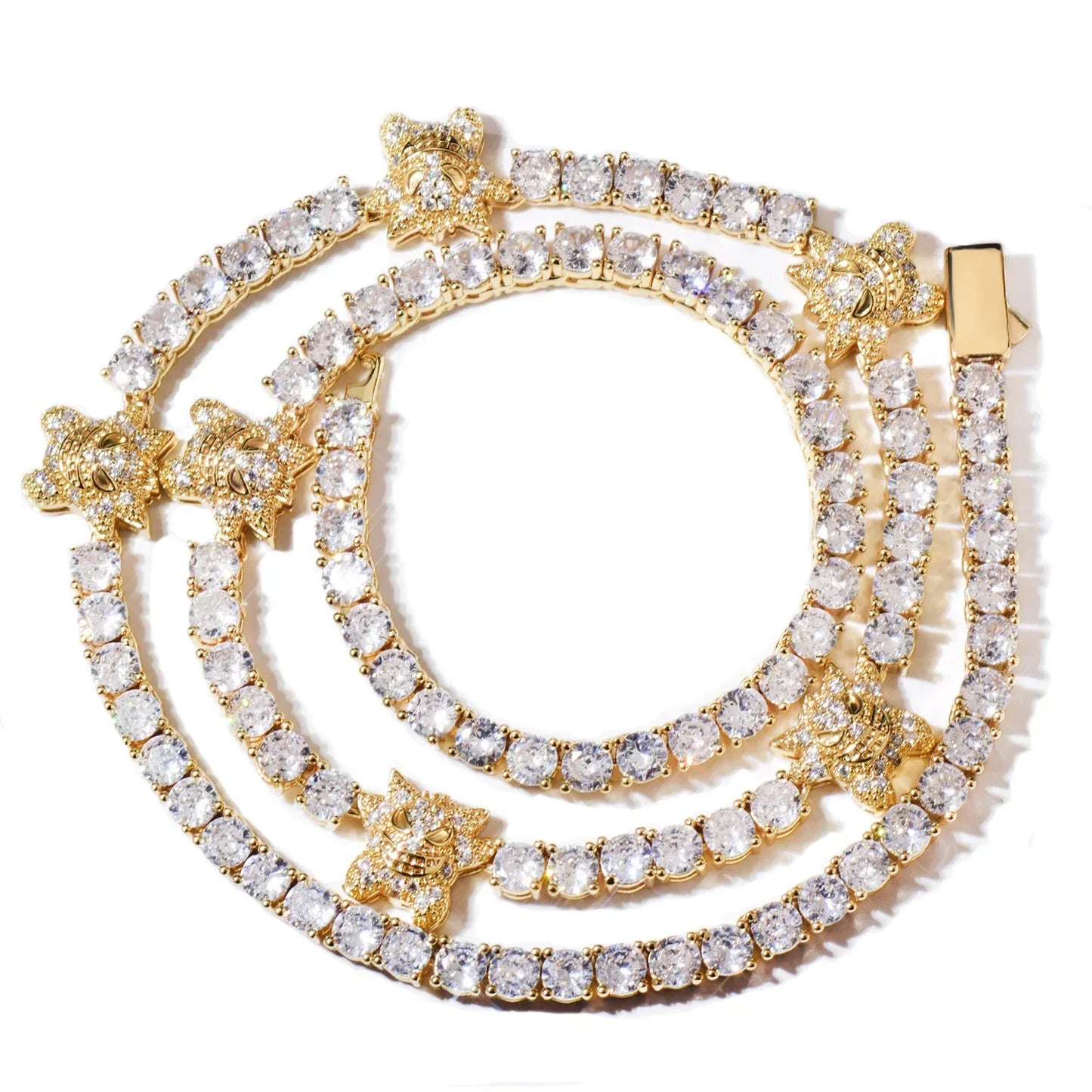 4mm Iced Out Tennis Chain Necklace with Cute Character Zircon | Hip Hop Jewelry | Caratix Jewelry - CaratixJewelry