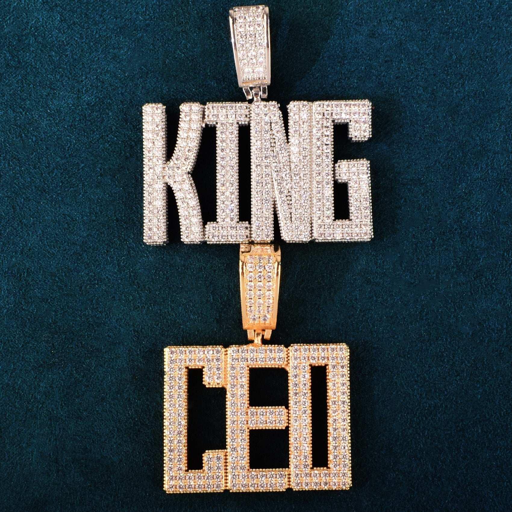 Iced Out Letter Necklace | Custom Alphabet CZ Pendant Trendy Streetwear Jewelry - CaratixJewelry
