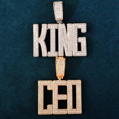 Iced Out Letter Necklace | Custom Alphabet CZ Pendant Trendy Streetwear Jewelry - CaratixJewelry