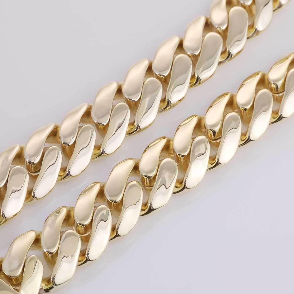 20mm Polished Cuban Link Necklace Gold Chain Rapper Style for Men | Caratix Jewelry - CaratixJewelry