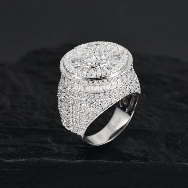 Unisex S925 Sterling Silver D-Color Moissanite Ring – Classic Trendy Fashion Band
