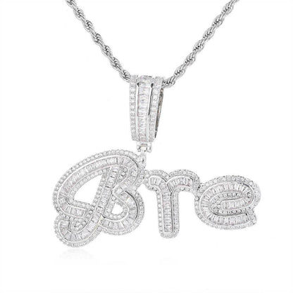Custom Letter Pendant Necklace with Zircon Stones for Men and Women | Caratix Jewelry - CaratixJewelry