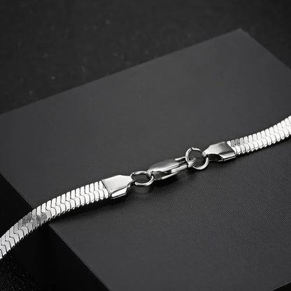 Custom ASAP Rocky Style Flat Snake Blade Chain | Stainless Steel Hip Hop Jewelry | Caratix - CaratixJewelry