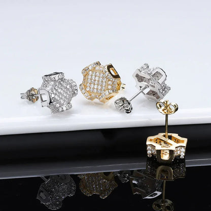 Full Zircon Stud Earrings for Men | Trendy Hip Hop Jewelry | Caratix Jewelry - CaratixJewelry