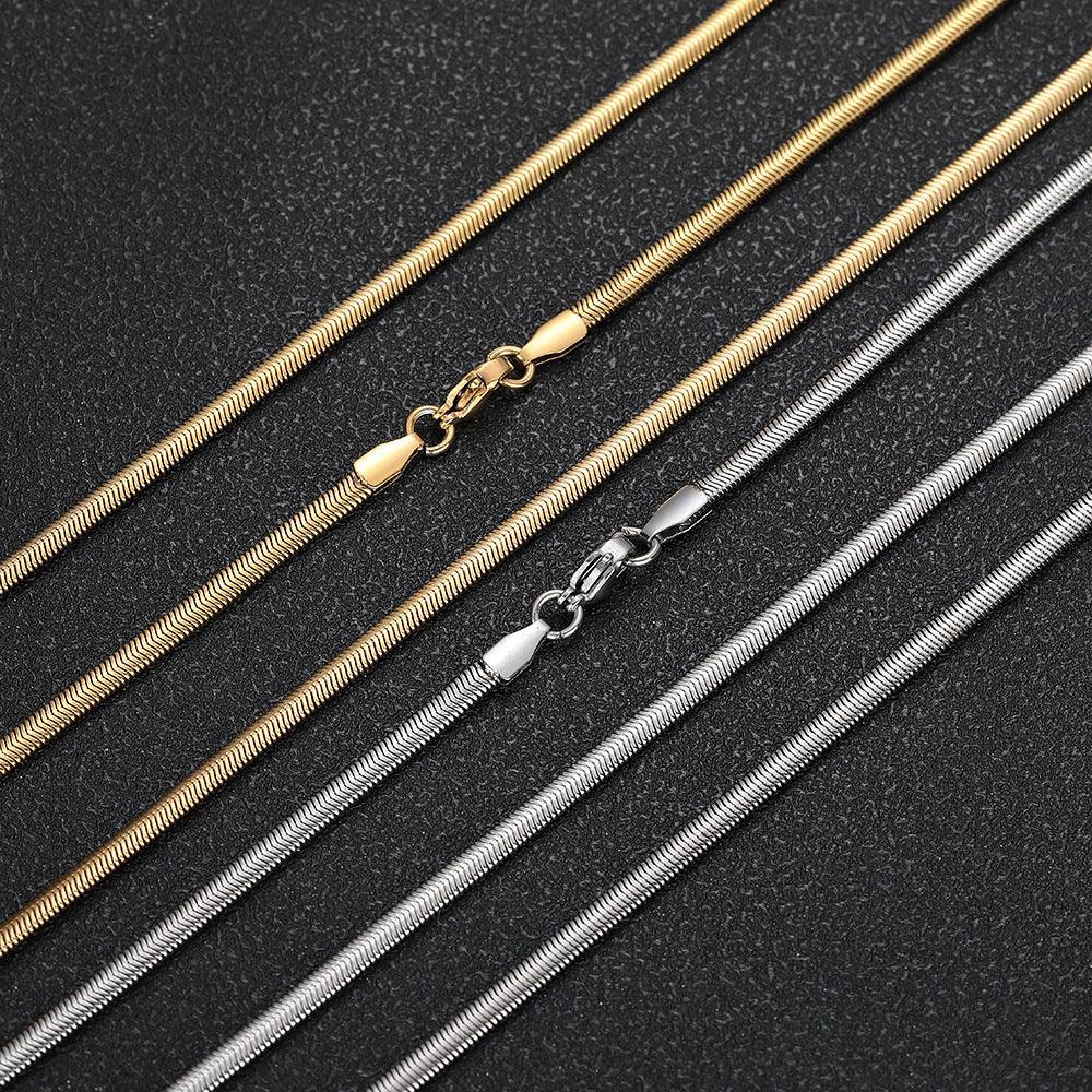 Stainless Steel Snake Chain Necklace Bracelet Hip Hop Bling | Caratix Jewelry - CaratixJewelry