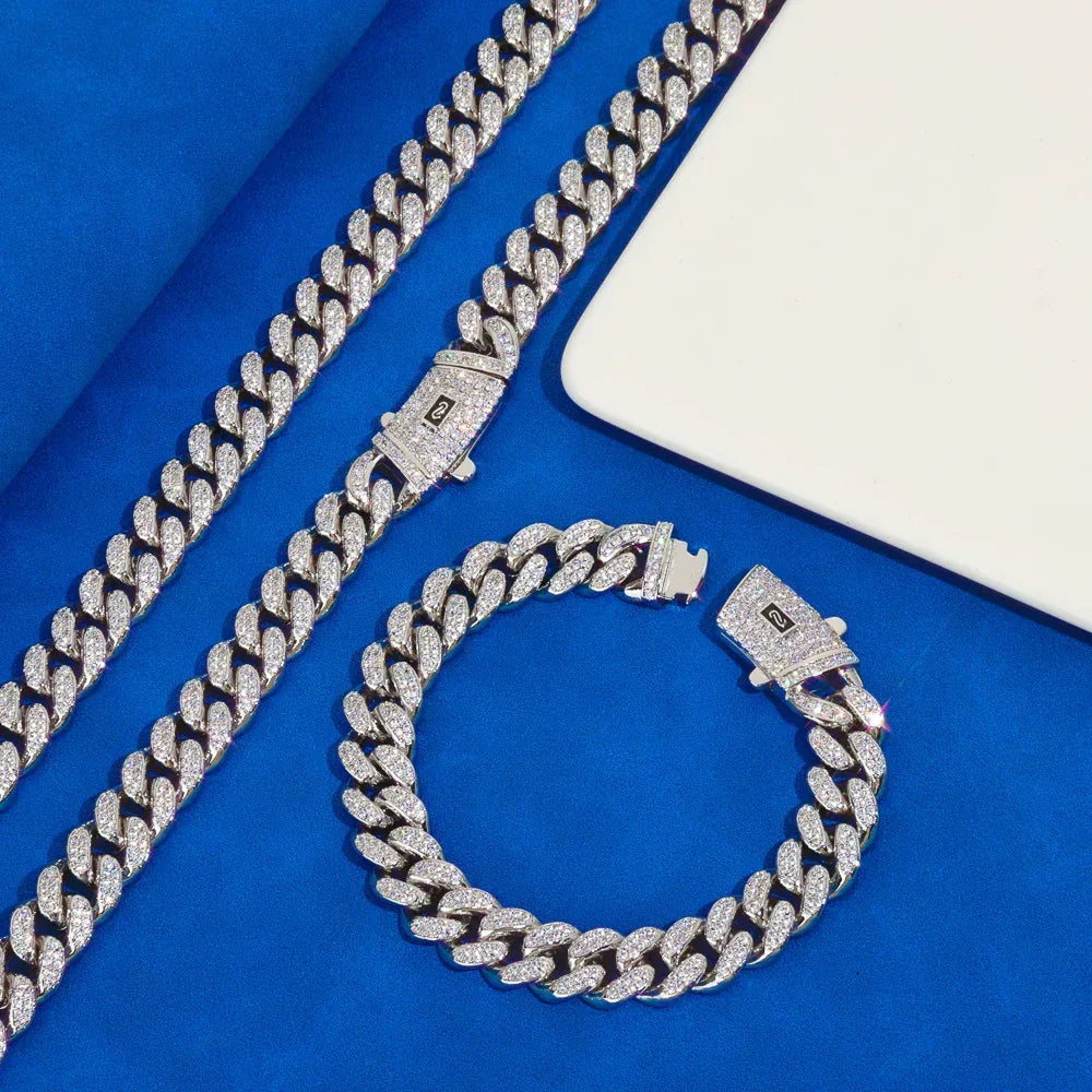 Custom 12mm Double-Row Moroccan Cuban Link | High-End Hip Hop Jewelry | Caratix - CaratixJewelry