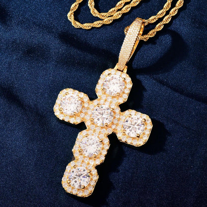 CZ Cross Pendant Necklace | Hip Hop Punk Streetwear Jewelry - CaratixJewelry